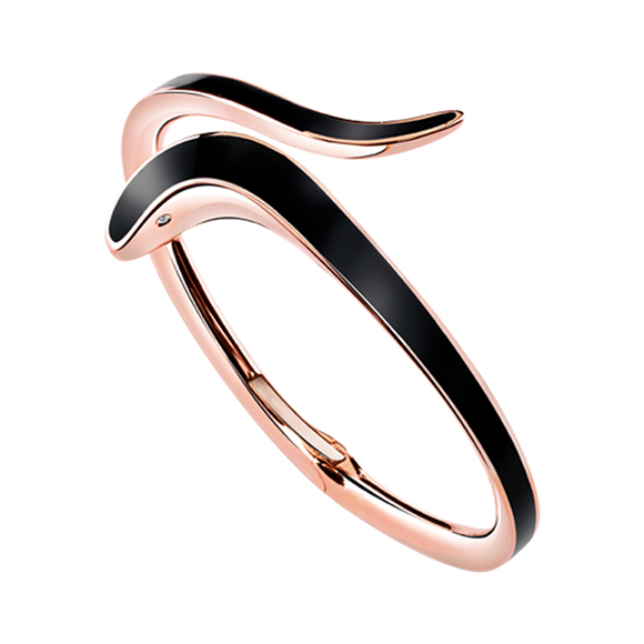 EDEN　BLACK CERAMIC AND PINK GOLD BRACELET